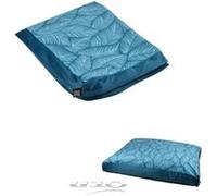 Housse coussin pour animaux rectangle à motif végétal - Bords en velours - Bleu - L 100 x l 70 cm G