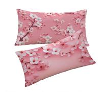 Housse Coussin Rose Taie Oreiller 30x50cm Fleurs Housse de Coussin Taie d'oreiller Decoratif Velours Taie Oreiller Lot de 2 Fermeture éclair Invisible Lavable Decoration Maison Cadeau Femme T0T606