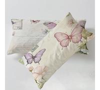 Housse Coussin Rose Taie Oreiller 40 x 60cm Papillon Taie d'oreiller Housse de Coussin Decoratif Velours Taie Oreiller Lot de 2 Fermeture éclair Invisible Lavable pour Décoration Intérieure C0C1122