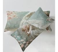 Housse Coussin Rose Taie Oreiller 50 x 70cm Fleurs Taie D'oreiller Housse de Coussin Decoratif Lin Taie Oreiller Lot de 2 Fermeture éclair Invisible Facile à Nettoyer Pour Décoration Intérieure C0C852