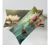 Housse Coussin Rose Taie Oreiller 50 x 80cm Fleurs Taie D'oreiller Housse de Coussin Decoratif Lin Taie Oreiller Lot de 2 Fermeture éclair Invisible Facile à Nettoyer Pour Décoration Intérieure C0C519