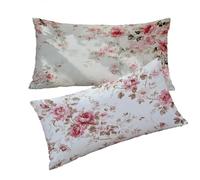 Housse Coussin Rose Taie Oreiller 50x80cm Fleurs Housse de Coussin Taie d'oreiller Decoratif Velours Taie Oreiller Lot de 2 Fermeture éclair Invisible Lavable Decoration Maison Cadeau Femme T0T630