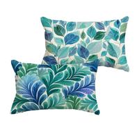 Housse Coussin Sarcelle 40x70 cm Grande Coussin Exterieur Impermeable Lin Taie Oreiller avec Fermeture à Glissière Invisible, Lot de 2 Bleu Cushion Covers Décoratifs de pour Jardin Patio Balcon 1B-95