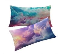 Housse Coussin Turquoise Taie Oreiller 50x80cm Rose Housse de Coussin Taie d'oreiller Decoratif Velours Taie Oreiller Lot de 2 Fermeture éclair Invisible pour Decoration Maison Cadeau Femme T0T924