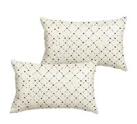 Housse Coussin Vert 70x90 cm Grande Coussin Exterieur Impermeable Lin Taie Oreiller avec Fermeture à Glissière Invisible, Lot de 2 Simplicité Cushion Covers Décoratifs de pour Jardin Patio 1B-830