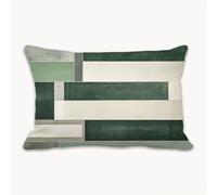 Housse Coussin Vert Taie Oreiller Géométrie Housse de Coussin 60 x 90 cm Motif Impression Recto Verso avec Fermeture éclair Invisible, Décoratives Lin Protege Oreiller pour Lit Salon Canapé 2Y-762