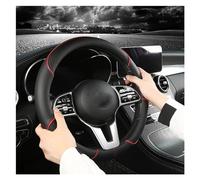 Housse Couverture Volant pour Toyota pour CHR C-HR Housse Volant Voiture Sport en Cuir Microfibre Accessoires Automobiles Caches Volant(Blanc)