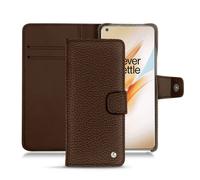 Housse cuir OnePlus 8 Pro - - Marron - Cuir grainé