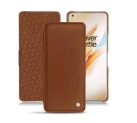 Housse cuir OnePlus 8 Pro - - Marron - Cuir lisse