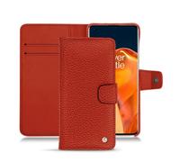 Housse cuir OnePlus 9 Pro - - Orange - Cuir grainé