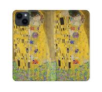 Housse Cuir Portefeuille Pour Iphone 15 (6,1) Peinture Le Baiser