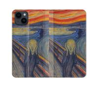 Housse Cuir Portefeuille Pour Iphone 15 Plus (6,7) Peinture Le Cri