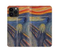 Housse Cuir Portefeuille Pour Iphone 15 Pro (6,1) Peinture Le Cri