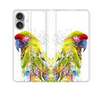 Housse Cuir Portefeuille Pour Iphone 16 Animal Perroquet Jaune