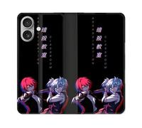 Housse Cuir Portefeuille Pour Iphone 16 Manga Assassination Classroom Duo