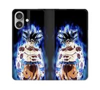 Housse Cuir Portefeuille Pour Iphone 16 Manga Dragon Ball Sangoku Noir