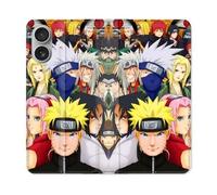 Housse Cuir Portefeuille Pour Iphone 16 Manga Naruto Team