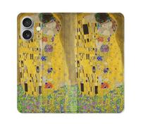 Housse Cuir Portefeuille Pour Iphone 16 Peinture Le Baiser