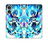 Housse Cuir Portefeuille Pour Iphone 16 Plus Manga Dragon Ball Vegeta Bleu