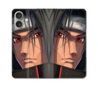 Housse Cuir Portefeuille Pour Iphone 16 Plus Manga Naruto Itachi Visage