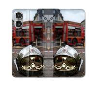 Housse Cuir Portefeuille Pour Iphone 16 Plus Pompier Casque Camion