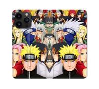 Housse Cuir Portefeuille Pour Iphone 16 Pro Manga Naruto Team