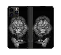 Housse Cuir Portefeuille Pour Iphone 16 Pro Plus Animal Lion Majestueux