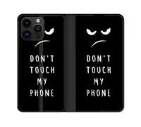 Housse Cuir Portefeuille Pour Iphone 16 Pro Plus Humour Don't Touch