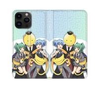 Housse Cuir Portefeuille Pour Iphone 16 Pro Plus Manga Assassination Classroom Kuro Trio