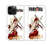 Housse Cuir Portefeuille Pour Iphone 16 Pro Plus Manga Fairy Tail Erza
