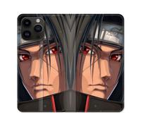Housse Cuir Portefeuille Pour Iphone 16 Pro Plus Manga Naruto Itachi Visage