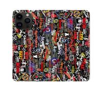 Housse Cuir Portefeuille Pour Iphone 16 Pro Plus Musique Rock Groupe
