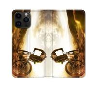 Housse Cuir Portefeuille Pour Iphone 16 Pro Plus Sport Vtt Soleil