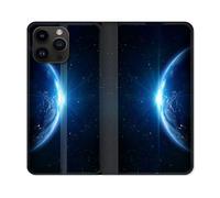 Housse Cuir Portefeuille Pour Iphone 16 Pro Plus Univers Planete Terre