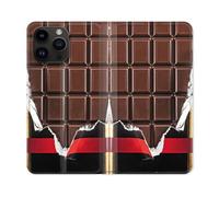 Housse Cuir Portefeuille Pour Iphone 16 Pro Texture Trompe Oeil Chocolat
