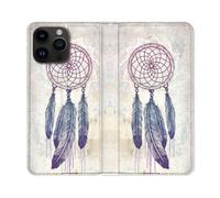 Housse Cuir Portefeuille Pour Iphone 16 Pro Zen Attrape Reve Blanc