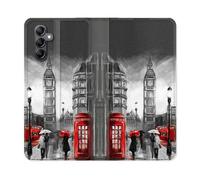 Housse Cuir Portefeuille Pour Samsung Galaxy A15 4g / 5g Voyage Angleterre Londres Vintage