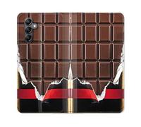 Housse Cuir Portefeuille Pour Samsung Galaxy A16 5g Texture Trompe Oeil Chocolat