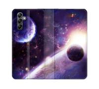 Housse Cuir Portefeuille Pour Samsung Galaxy A16 5g Univers Planete Stellaire