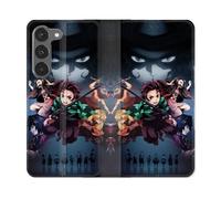 Housse Cuir Portefeuille Pour Samsung Galaxy A26 5g Manga Demon Slayer Noir