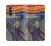 Housse Cuir Portefeuille Pour Samsung Galaxy S24 Fe Peinture Le Cri