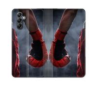 Housse Cuir Portefeuille Pour Samsung Galaxy S24 Fe Sport Boxe Gant Rouge