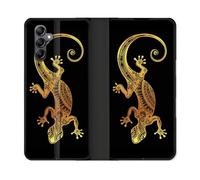 Housse Cuir Portefeuille Pour Samsung Galaxy S24 Plus Animal Lezard Noir