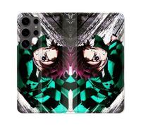 Housse Cuir Portefeuille Pour Samsung Galaxy S25 Plus Manga Demon Slayer Tanjiro