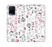 Housse Cuir Portefeuille Pour Vivo Y21 / Y21s / Y33s Amour Valentines