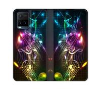 Housse Cuir Portefeuille Pour Vivo Y21 / Y21s / Y33s Musique Partition Multicolore