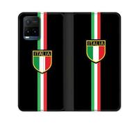 Housse Cuir Portefeuille Pour Vivo Y21 / Y21s / Y33s Voyage Italie 3 Noir