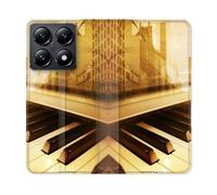 Housse Cuir Portefeuille Pour Xiaomi 14t Musique Piano Retro