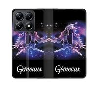 Housse Cuir Portefeuille Pour Xiaomi 14t Signe Zodiaque 2 Gémeaux