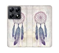 Housse Cuir Portefeuille Pour Xiaomi 14t Zen Attrape Reve Blanc